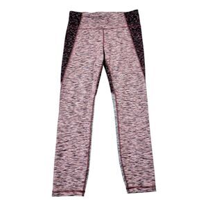 Womens Small Athletic GapFit Blackout Lattice-Back Spacedye Full Length Leggings